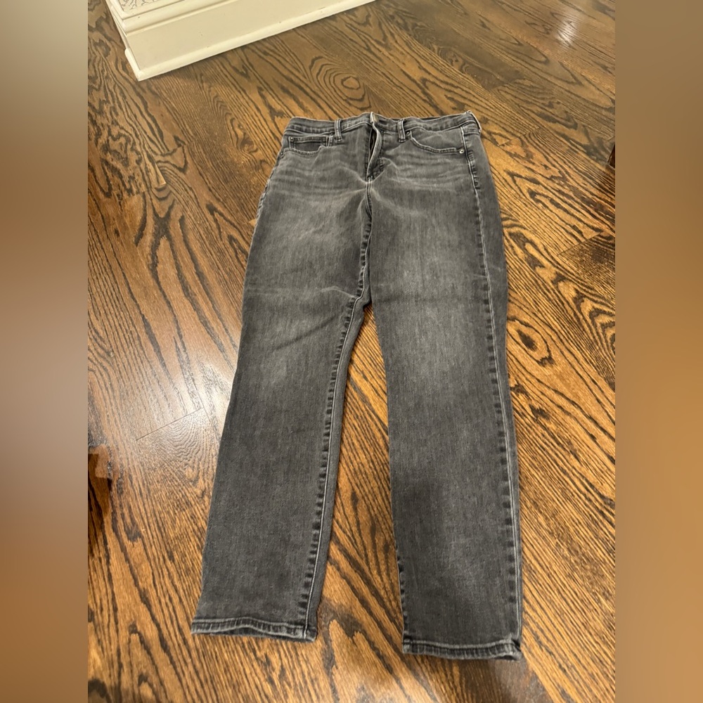 GAP faded black grey True Skinny sky high rise Jeans 32 14.